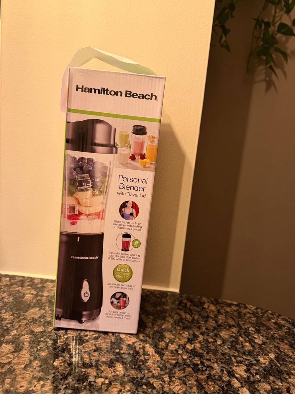 Hamilton Beach Black Personal Blender with Travel Lid